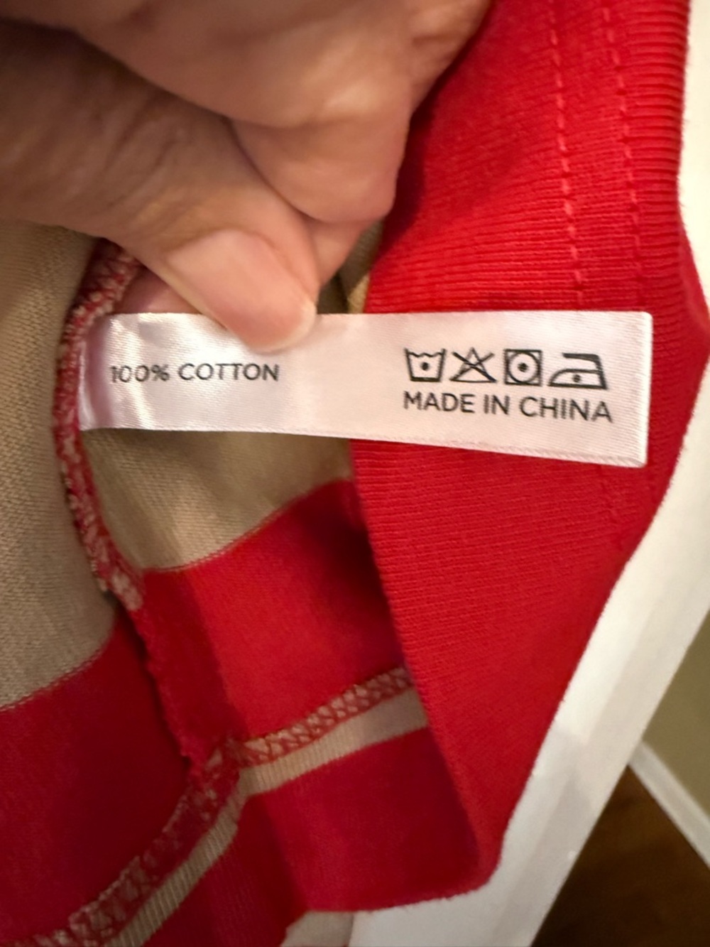 Tuckernuck Red and Tan Striped Rugby Top with White Collar - Picture 4 of 5